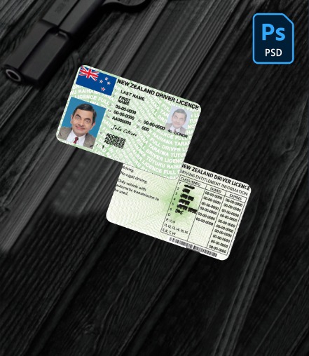 New Zealand driving license version 3 PSD